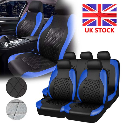 Black blue car seat covers - seat,